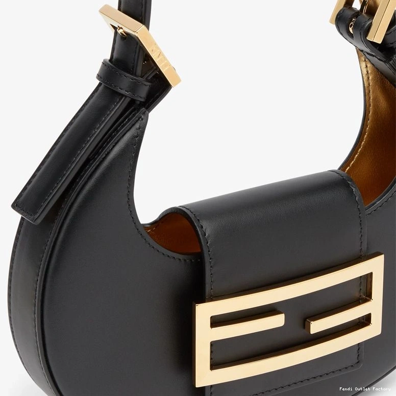 Cheap HOT Cookie Hobo Fendi Black Calf In Bag Mini Leather 0709